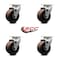 Service Caster 4'' High Temp Glass Filled Nylon Wheel Swivel Caster Set with Roller Bearings, 4PK SCC-20S420-GFNRHT-4 - alternate 3